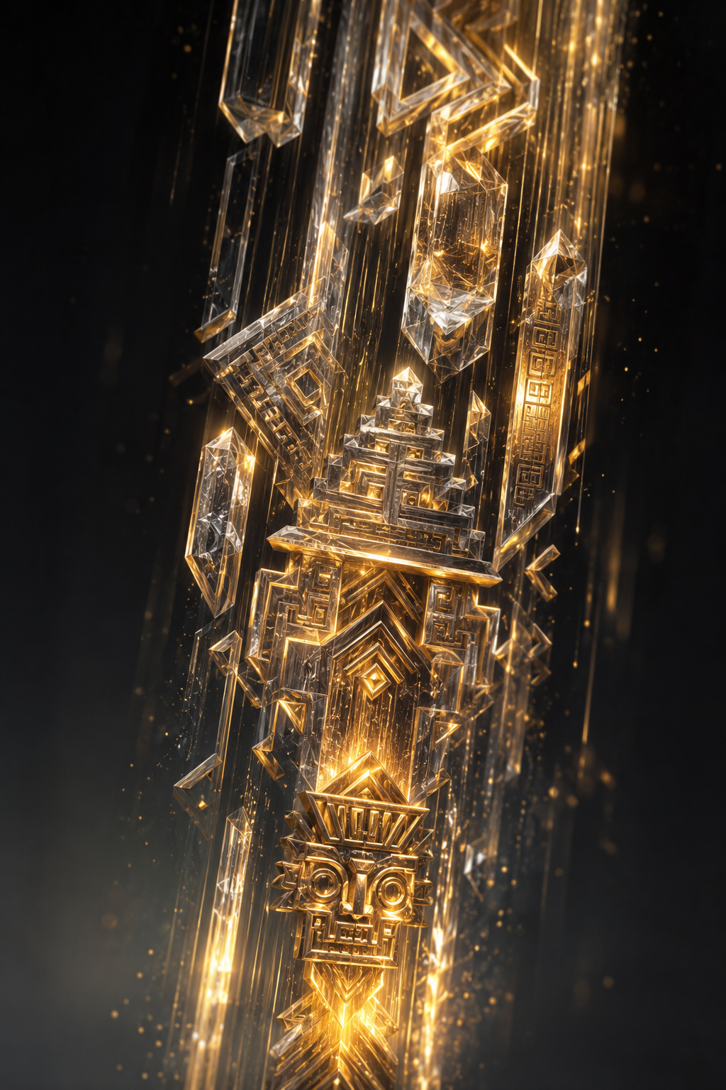Golden crystal shrine cascade visual